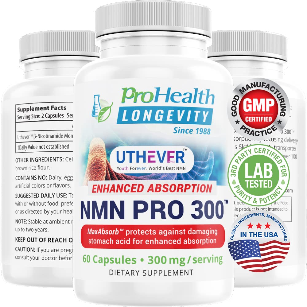 ProHealth NMN Pro 300 Only NMN Clinically Proven to Raise NAD+ Levels