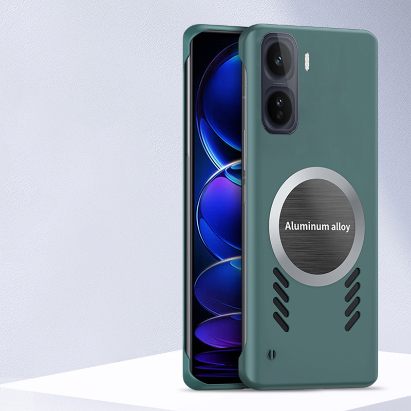 Phone case Vivo iqoo NEO 11 Ultra Thin Frameless Case Matte Adsorption Metal Heat Dissipation Ring Back Cover iqoo NEO11 Case.