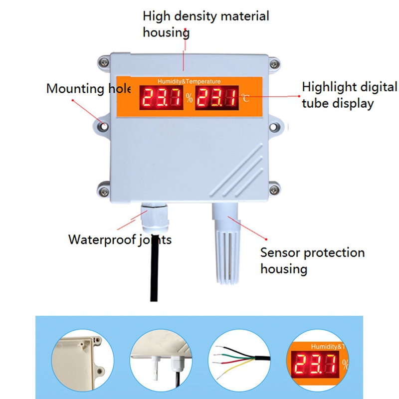 RS485 Temperature and Humidity Sensor Waterproof Digital Air Temperature and Humidity Transmitter
