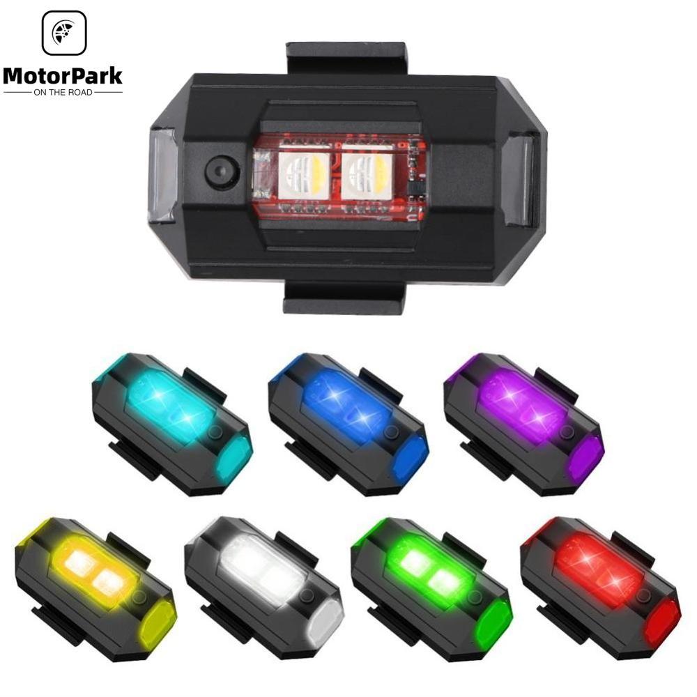 MotorPark Motorcycle Strobe Lights RC Drone LED Flash Position Wireless Light for RC Fix Wing Aircraft Airplane Helicopter Warning Lights