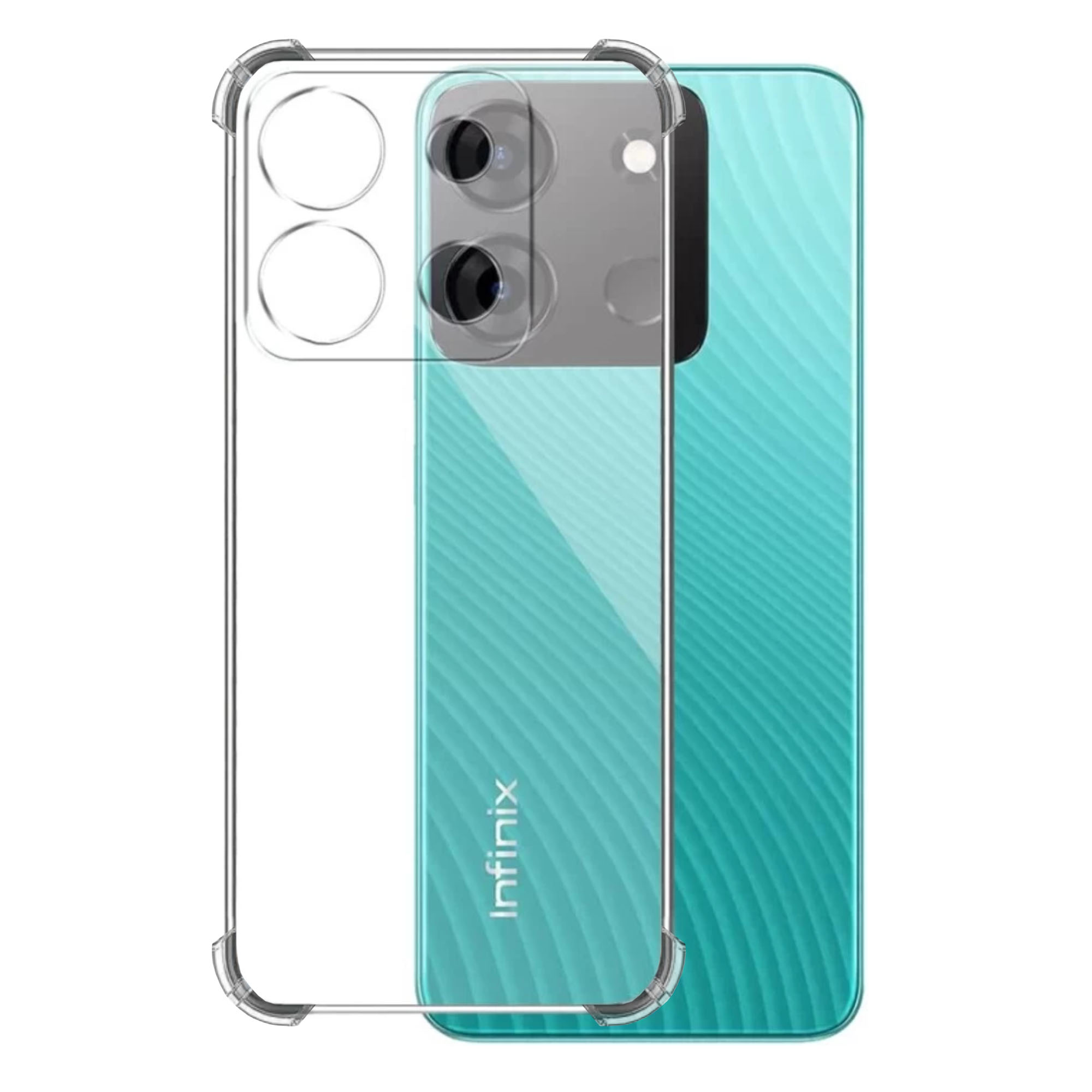 Infinix Smart 7 Back Cover Transparent Soft Silicone Crystal Clear Case.