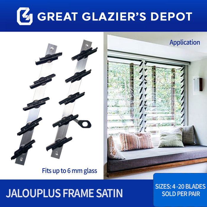 Jalouplus Jalousie Frame 4 Blades 7 Blades for Louver Window 1 Pair