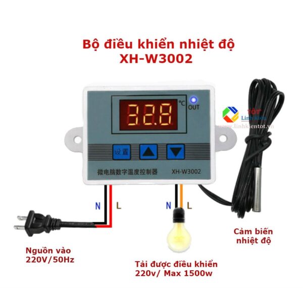 Bộ điều khiển nhiệt độ xh w3002 ac220