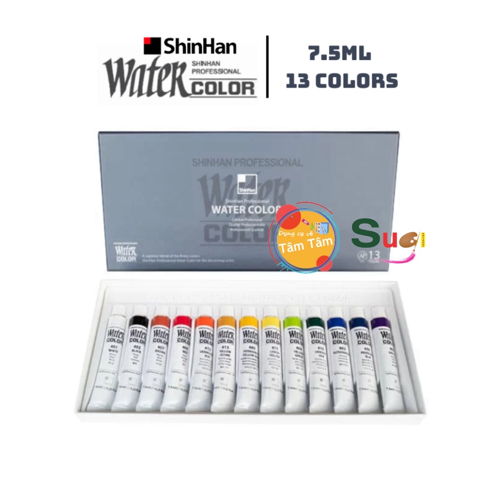 Shinhan Professional Watercolor Paint Set 7.5ml 13 Colors Artist Water Color