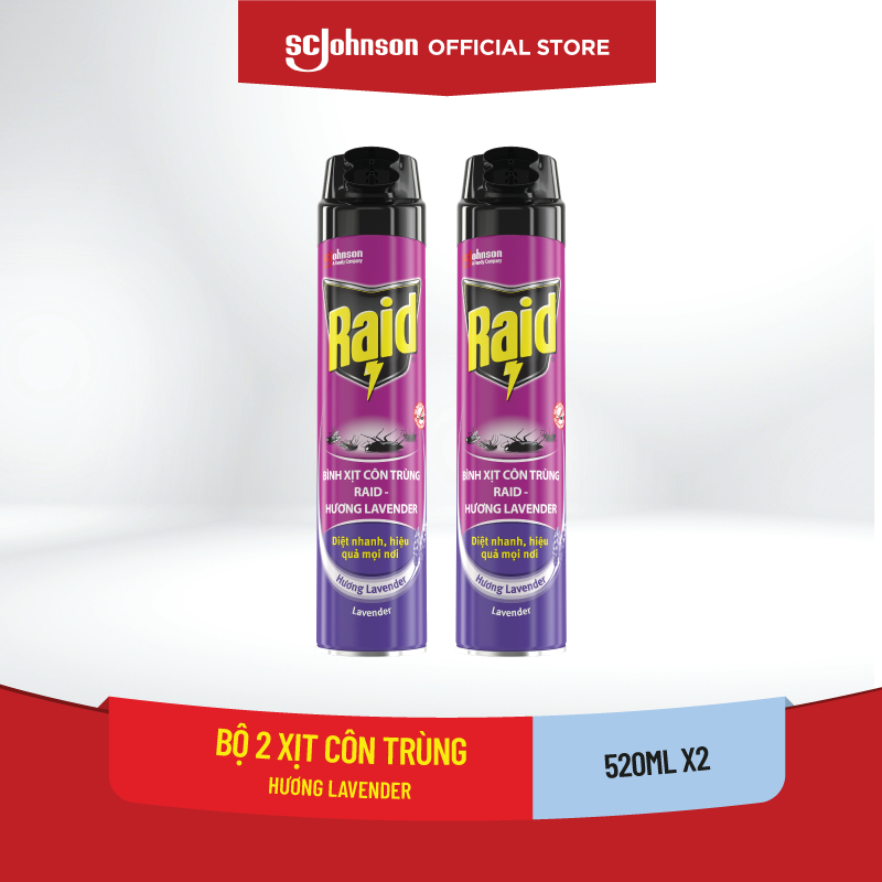 RAID - BỘ 2 CHAI XỊT CÔN TRÙNG 520ML x 2