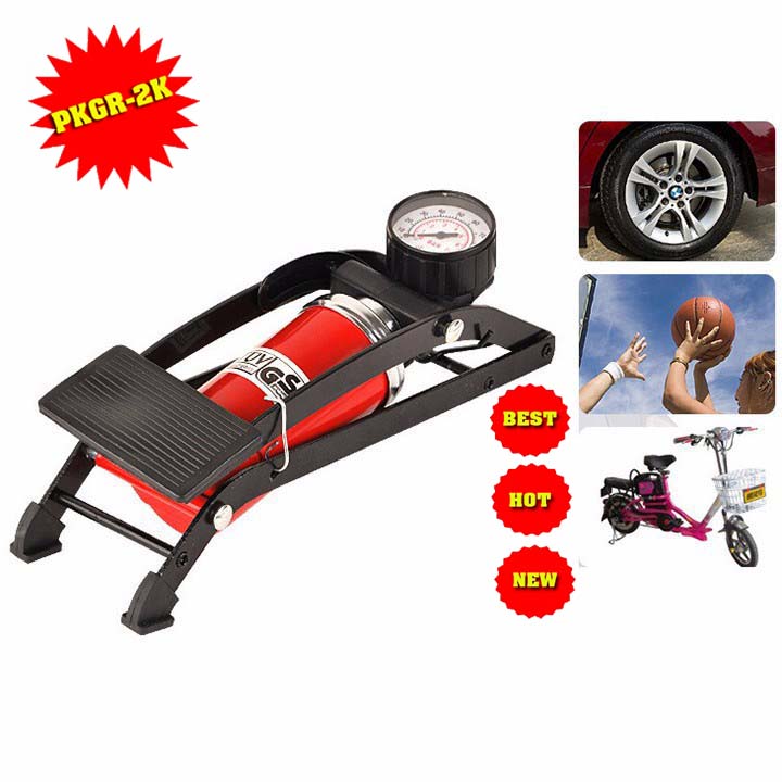 Bơm hơi đạp chân mini siêu tiện lợi nhỏ gọn cho ô tô - xe máy, bơm xe máy, bơm xe đạp, bơm lốp ô tô, BƠM BEE 2 ỐNG J44 - Shop Hung Phat