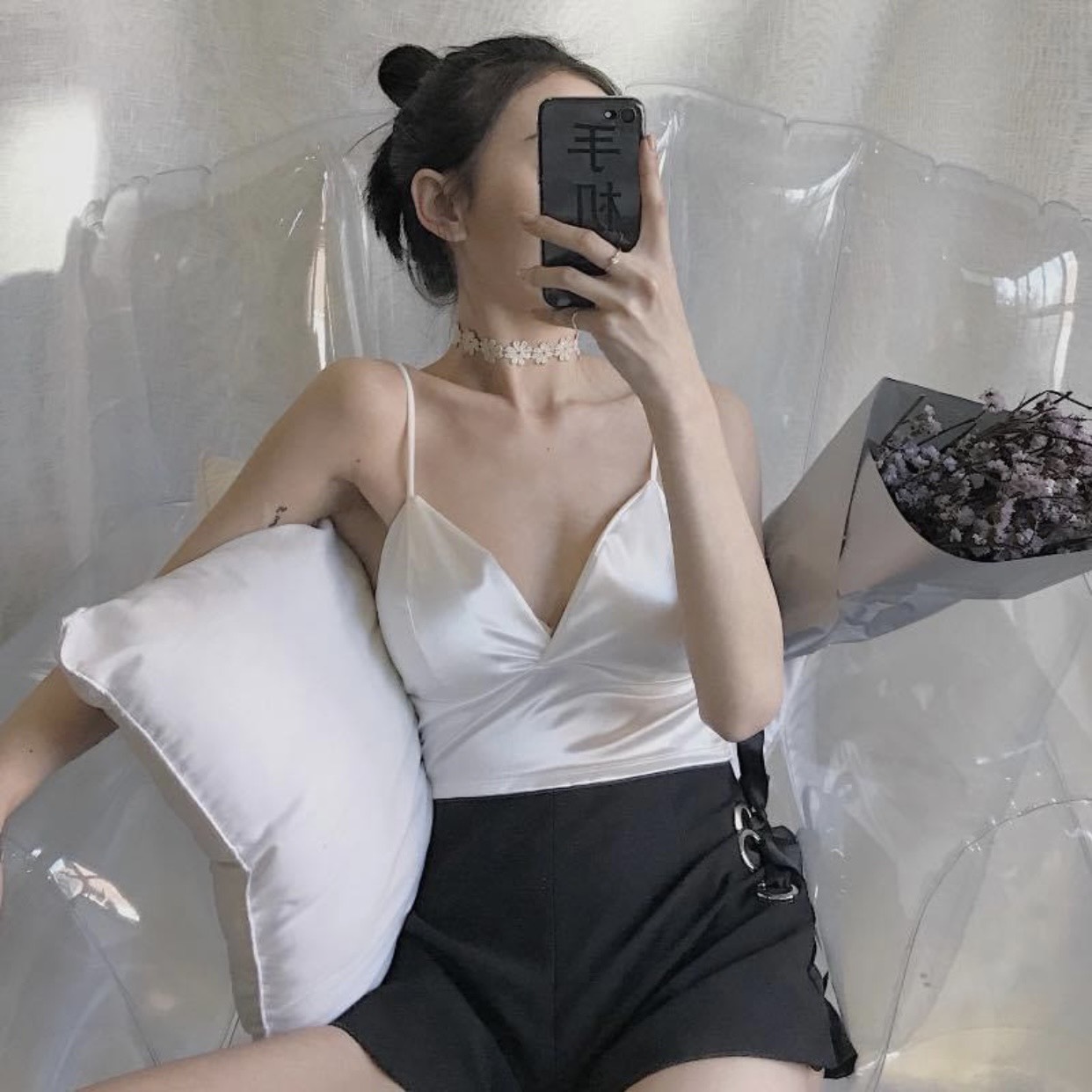 Áo Bra Satin Phi Lụa 2 Dây Sexy