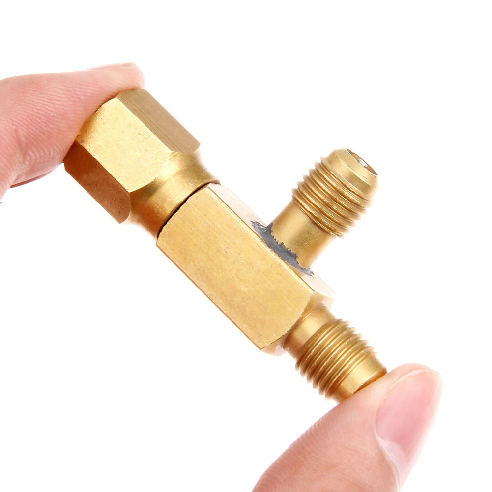Tee Adapter 1/4X1/4X1/4 Connector Barb Hose Fitting Tee 3 Way Tube Copper Barbed Coupling Flare Add Gauge Deep Vacuum Pump Manifold Set
