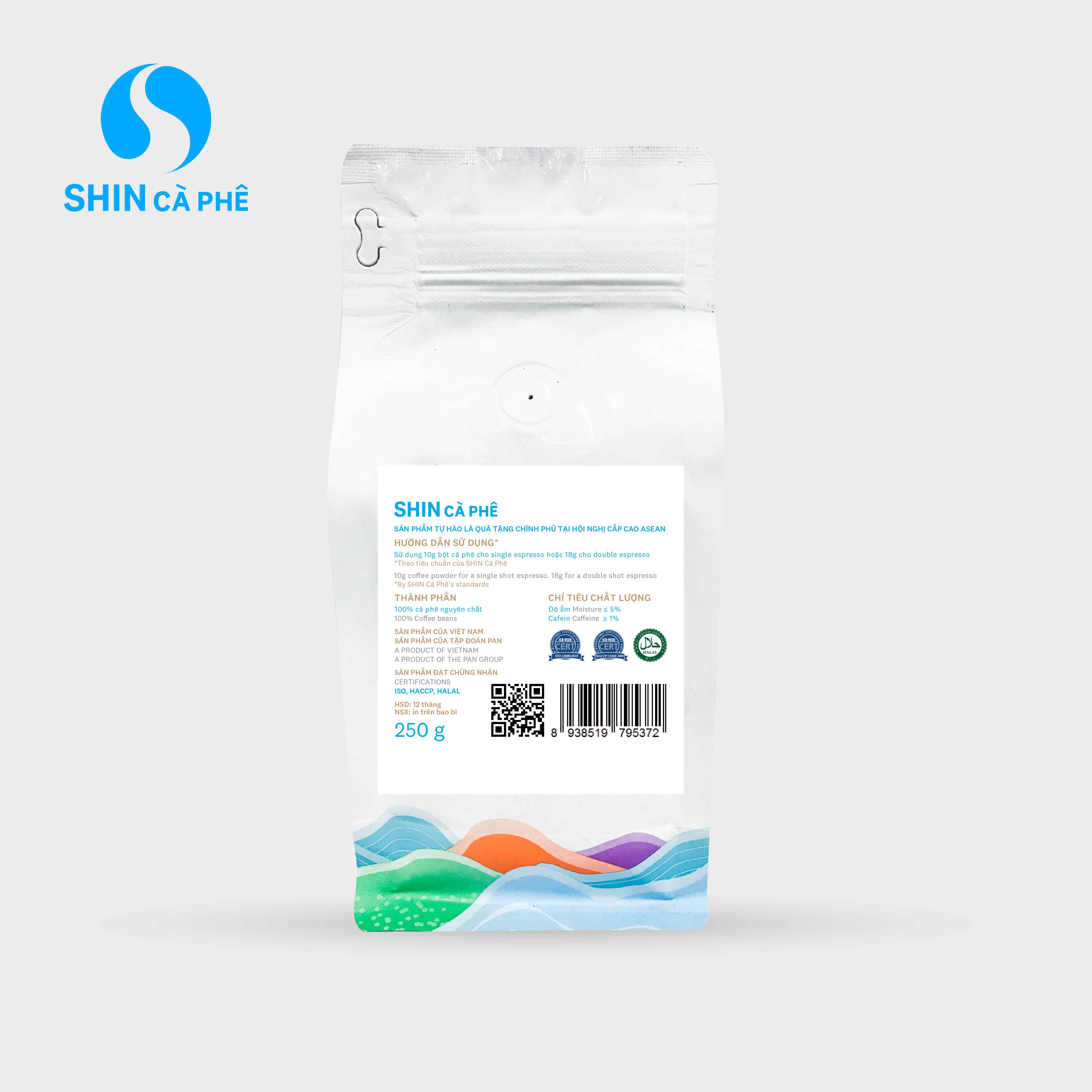 Cà phê Espresso A Lưới Blend - SHIN Cà Phê - Cà phê đặc sản pha máy - Gói 250g