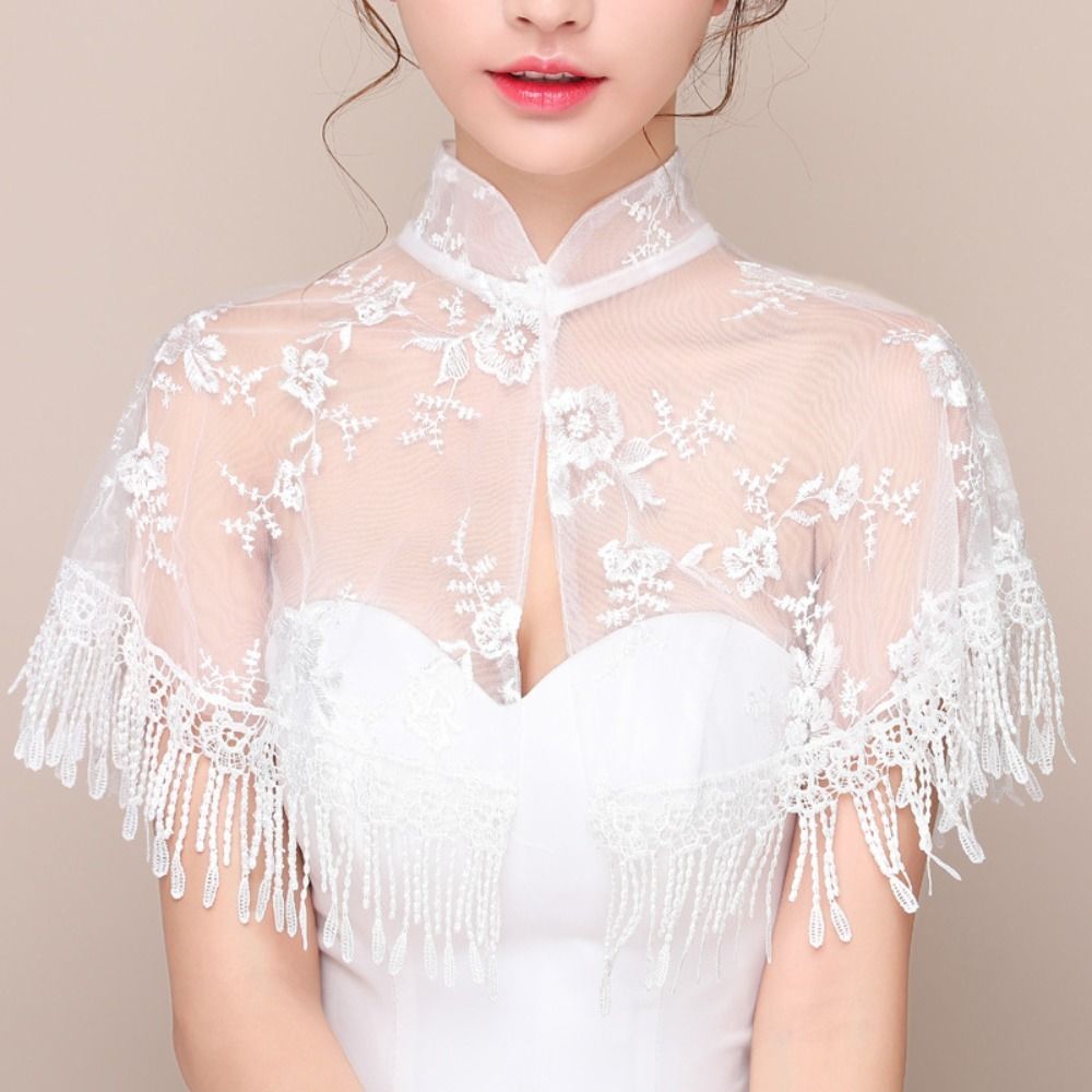 ENCOUNT Phụ nữ Quấn cô dâu Phụ kiện đám cưới Khăn choàng vải tuyn Áo choàng dạ hội buổi tối Áo choàng cưới Khăn choàng cô dâu Khăn choàng cô dâu đám cưới