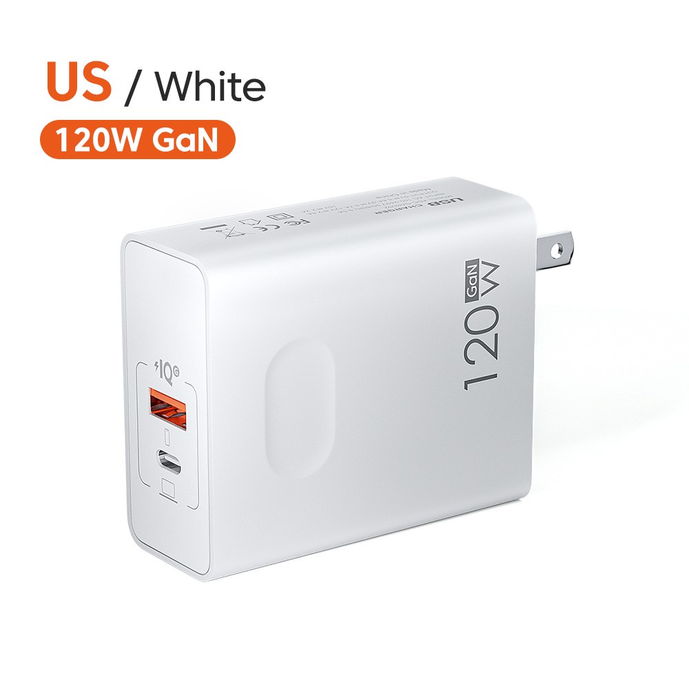 Củ sạc nhanh qc3.0 usb c 2 cổng 120w cho samsung xiaomi