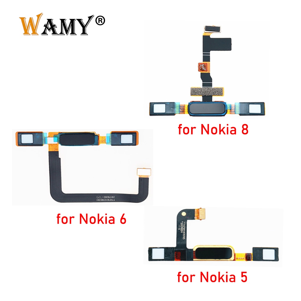 Original New Home Button Menu Back Key Touch ID Fingerprint Sensor Rion Flex For Nokia 5 6 8 Replacement Parts