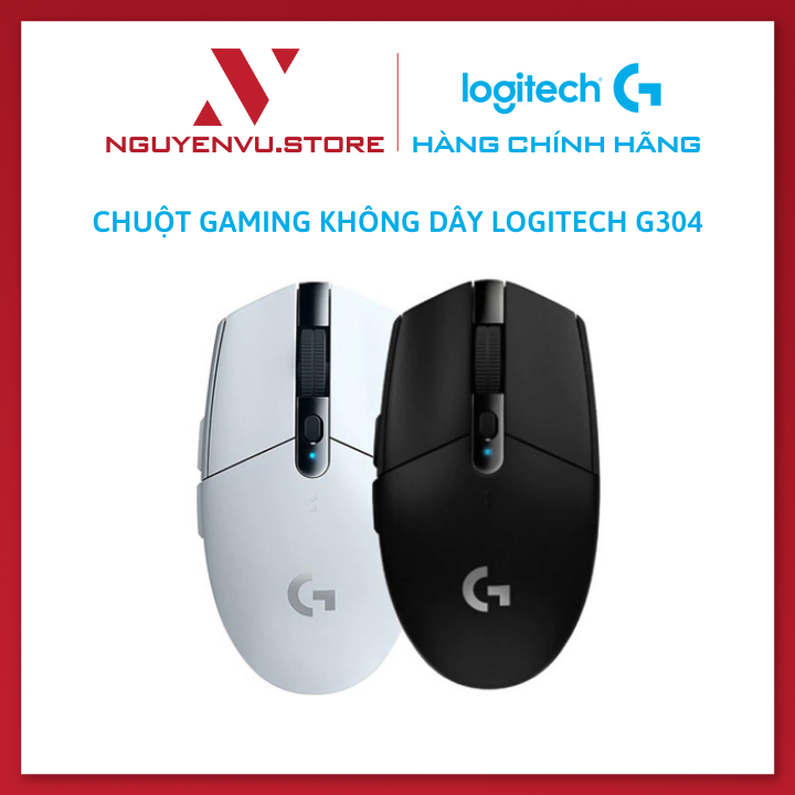 Chuột game không dây Lightspeed Logitech G304 - Cảm biến Hero, 12k DPI, nhẹ, 6 nút lập trình, on-board memory, pin 250h - Hàng Chính Hãng
