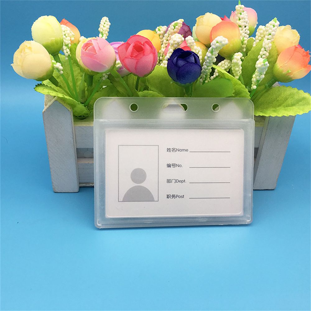 MMLUCK Durable School Supplies Employee Horizontal Name Tag Transparent Name Card Cover Bank Card Holder Badge Holder ID Card Holder