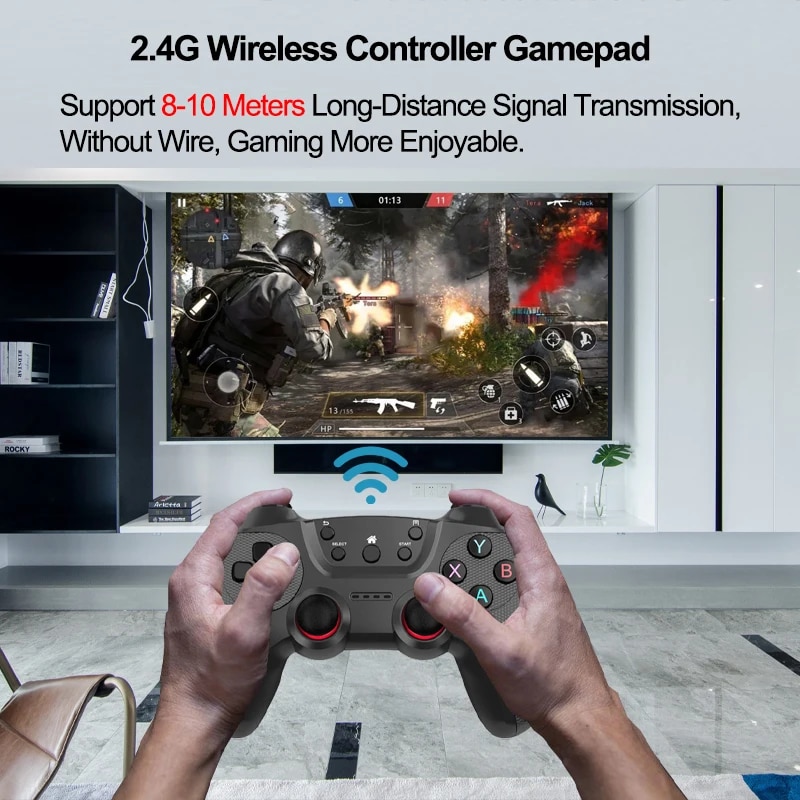 Dual Wireless Controller for PC 2.4G Gamepad For Game Box/PC/Android TV Box Joystick Support Two-player Game Controllers