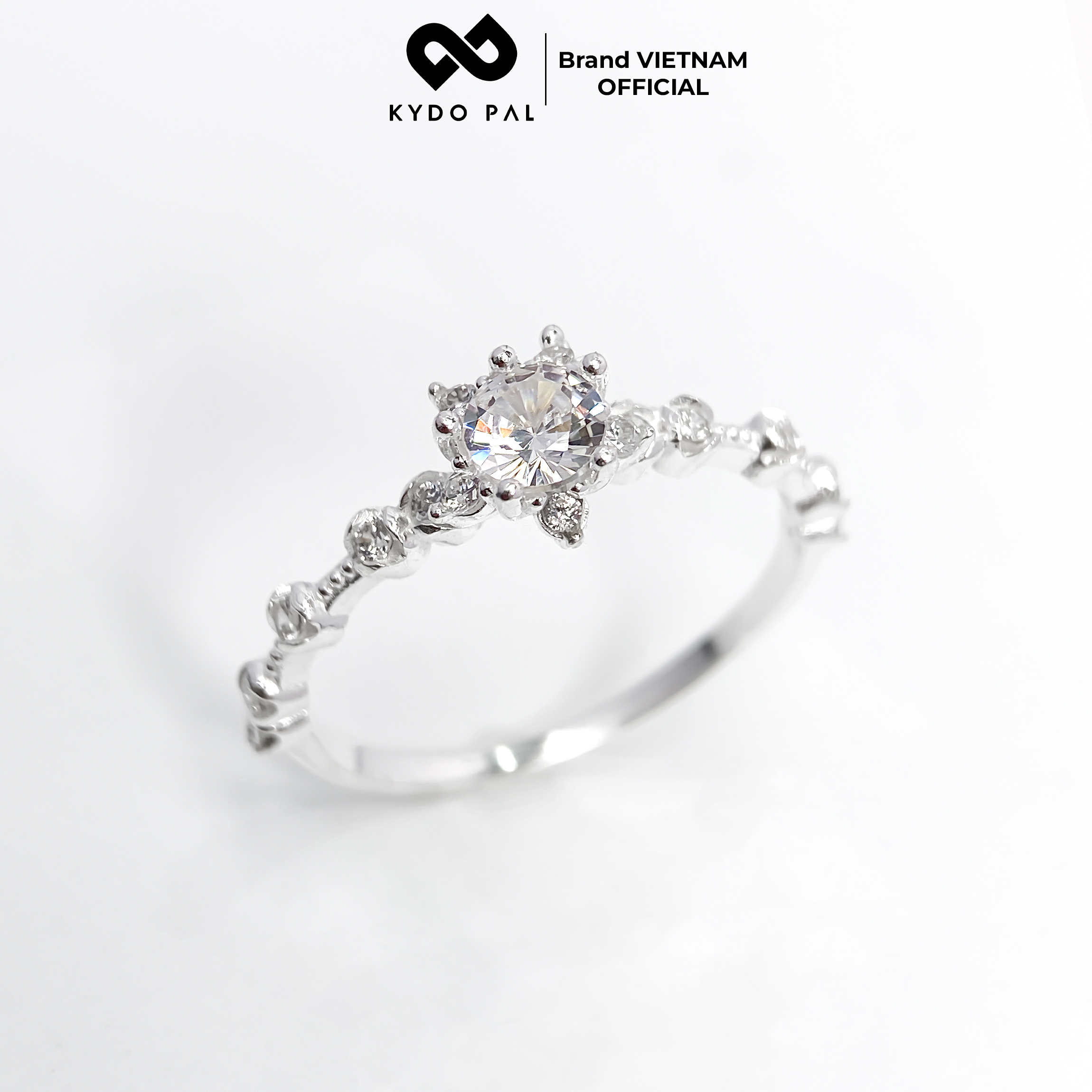 Nhẫn bạc nữ 925 KYDOPAL trang sức đính đá cao cấp siêu sang - 9N11