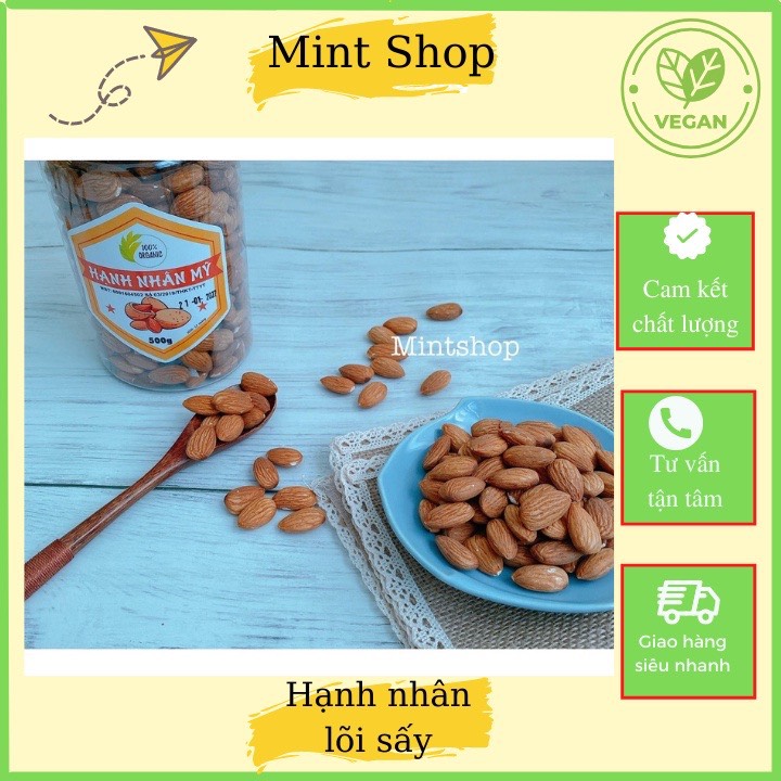 500Gram Hạt Hạnh Nhân Sấy Chín, Tách Vỏ