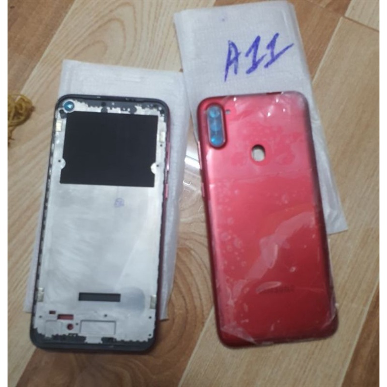 Vỏ samsung A11 có khay sim khung sườn nút bấm bao test