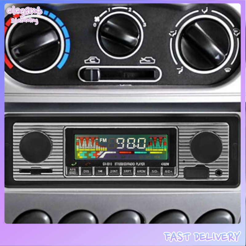 elegantstunning Bluetooth Vintage Car Radio MP3 Player Stereo USB AUX