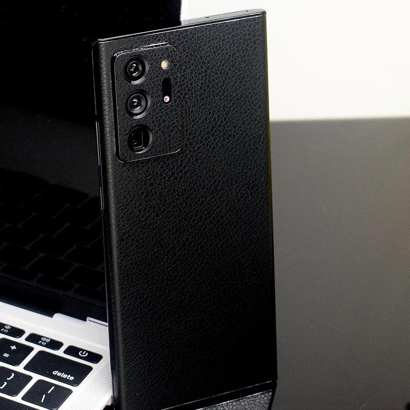 Fashions High Quality Luxury Leather Skin Sticker Wrap Skin Phone Back Paste Film For SAMSUNG Galaxy S22 Ultra S21+ S20 FE Note 20 10 Lite A52 A71 5G.