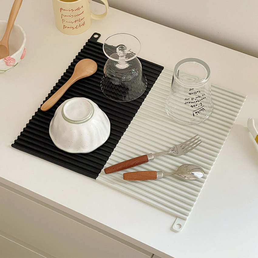 Silicone khô thảm cống Mat Bộ đồ ăn nhà bếp Khay Ráo Nước worktop placemat cho Lót đĩa bàn ăn phụ kiện nhà bếp