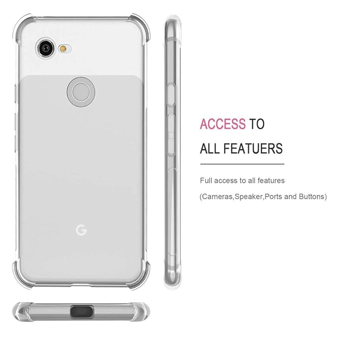 Google Pixel 3a Cover Transparent soft silicone shockproof Bumper Case back transparent cover. 
