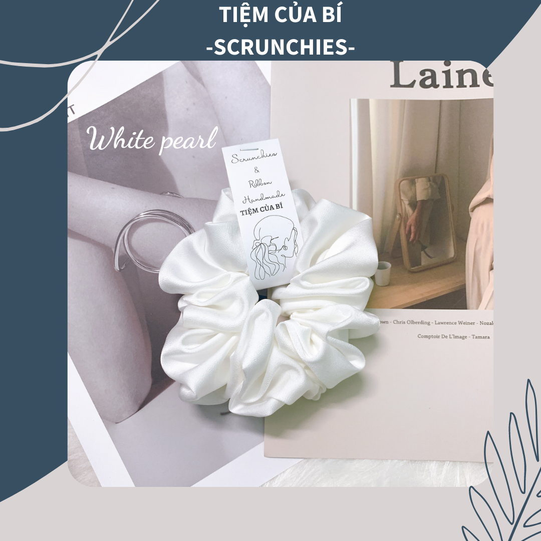 [Hàng thiết kế] Scrunchies cột tóc handmade size to vải lụa cao cấp