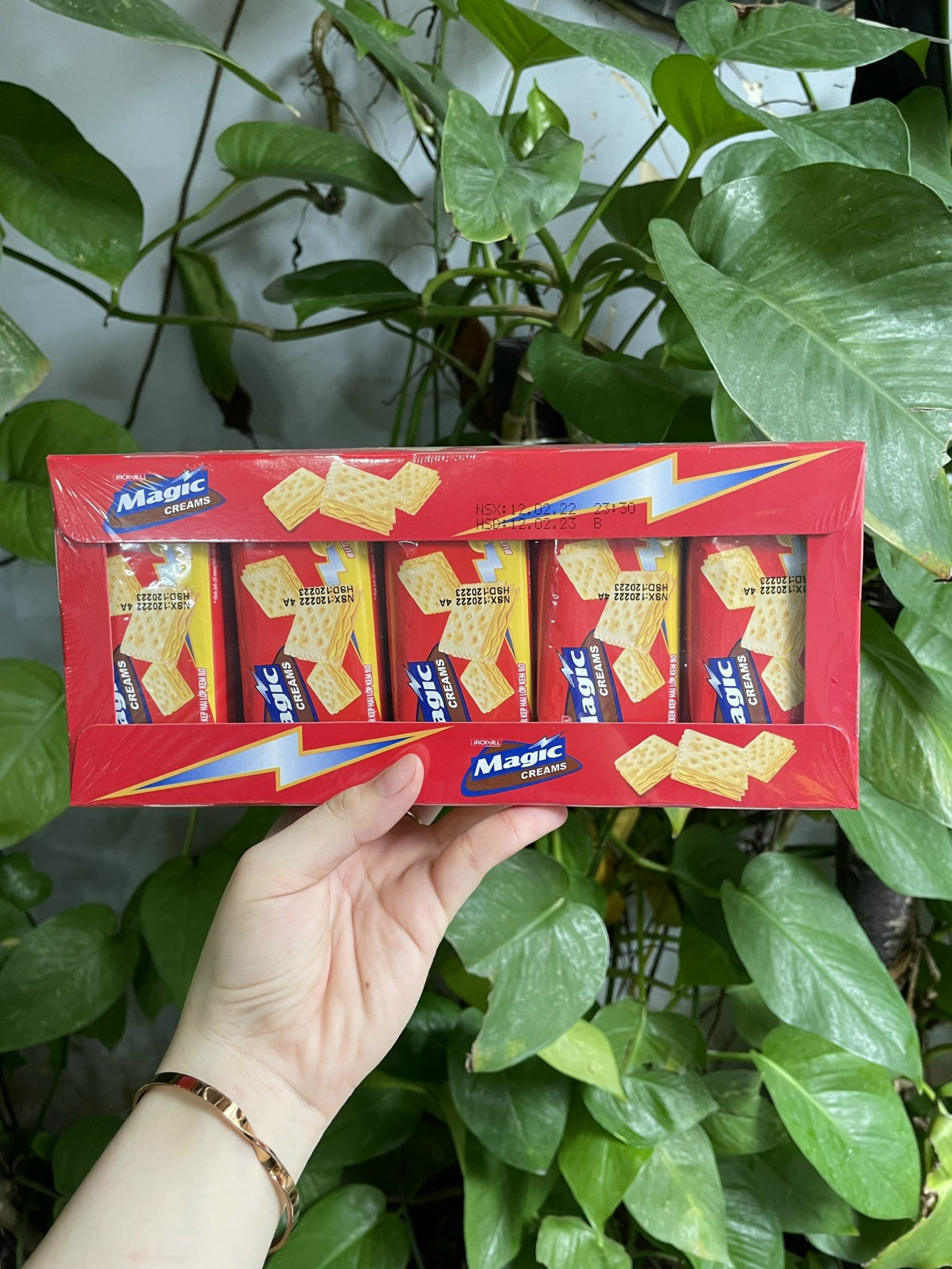 Bánh Magic Cracker Siêu Giòn Hai Lớp Kem Bơ (Hộp 20 gói)