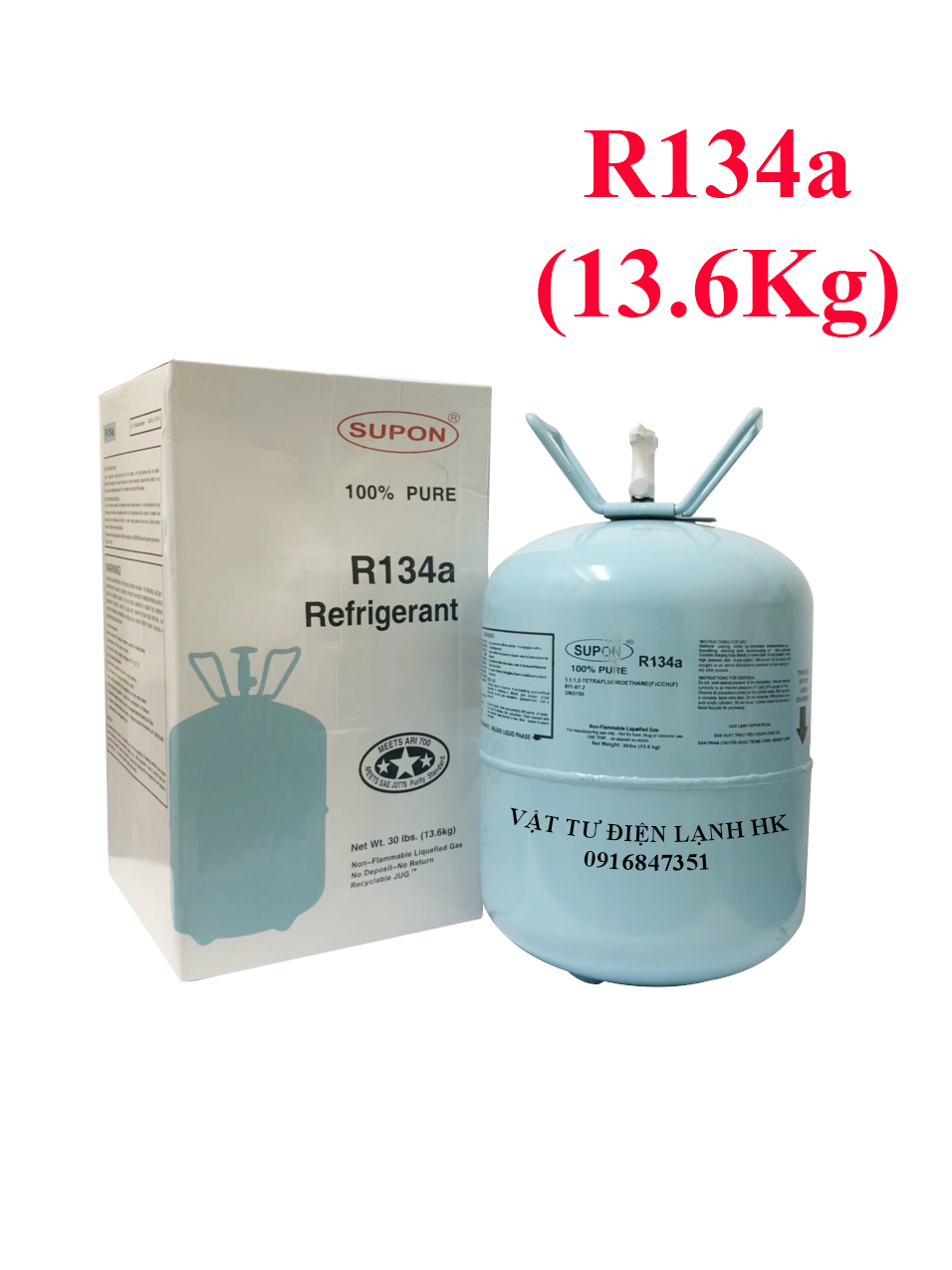 Gas lạnh tủ lạnh oto r134a 13,6kg - môi chất lạnh nạp ga ô tô r134 hãng supon loại 134 13.6kg cao cấp