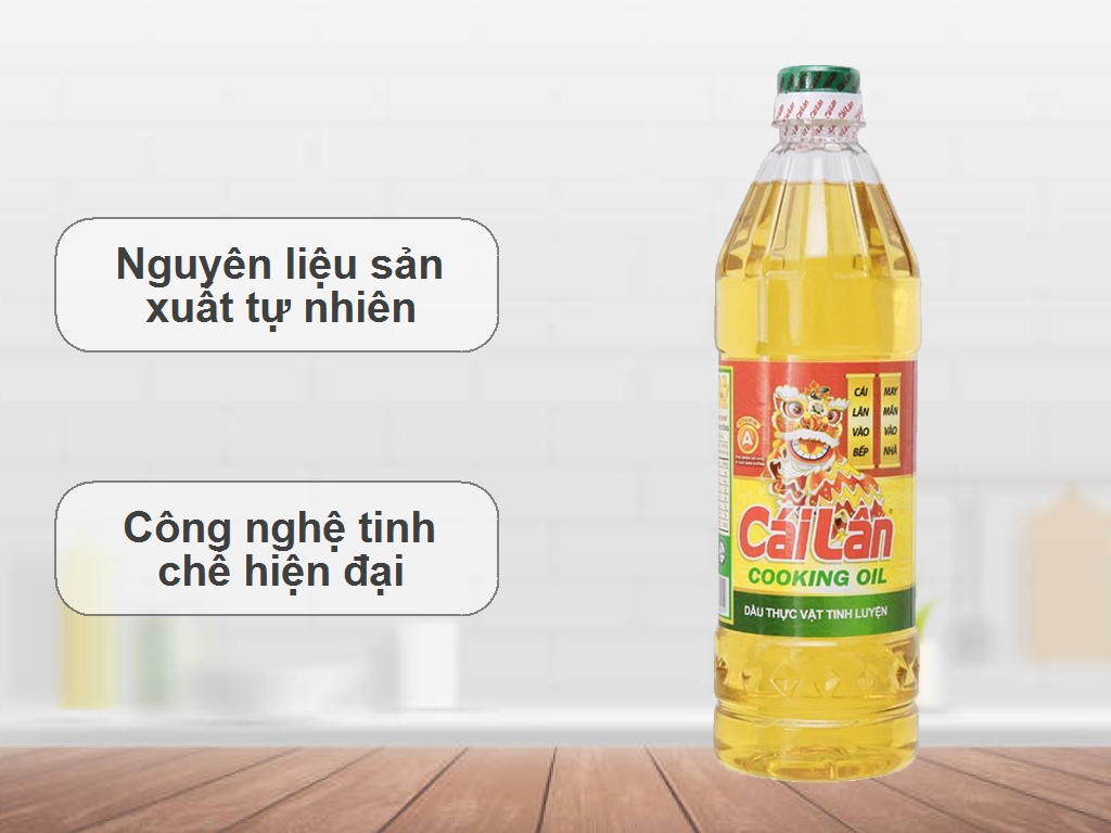 Dầu thực vật tinh luyện Cái LâN chai 1 lít