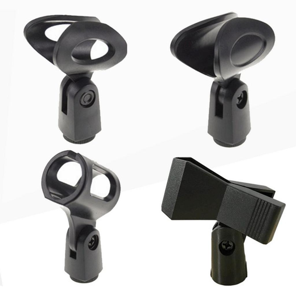 Almencla Microphone Clip Holder Stand Mount Mic Clamp Black