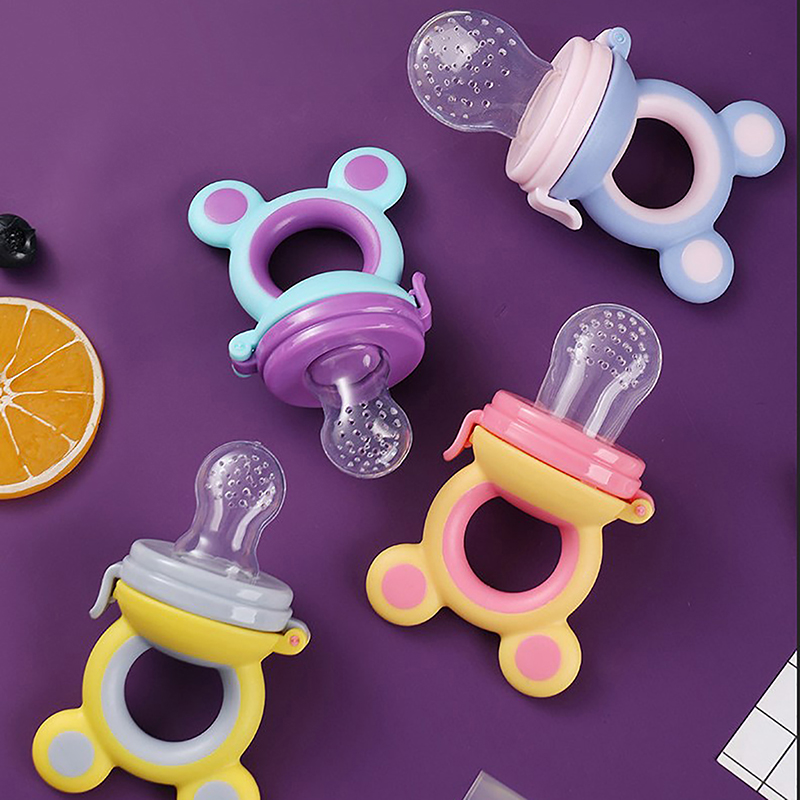 Baby Food Feeding Spoon Juice Extractor Fruit Feeder Pacifier Baby Feeding Bottle Silicone Gum Fruit Vegetable Bite Eat Feeder. 