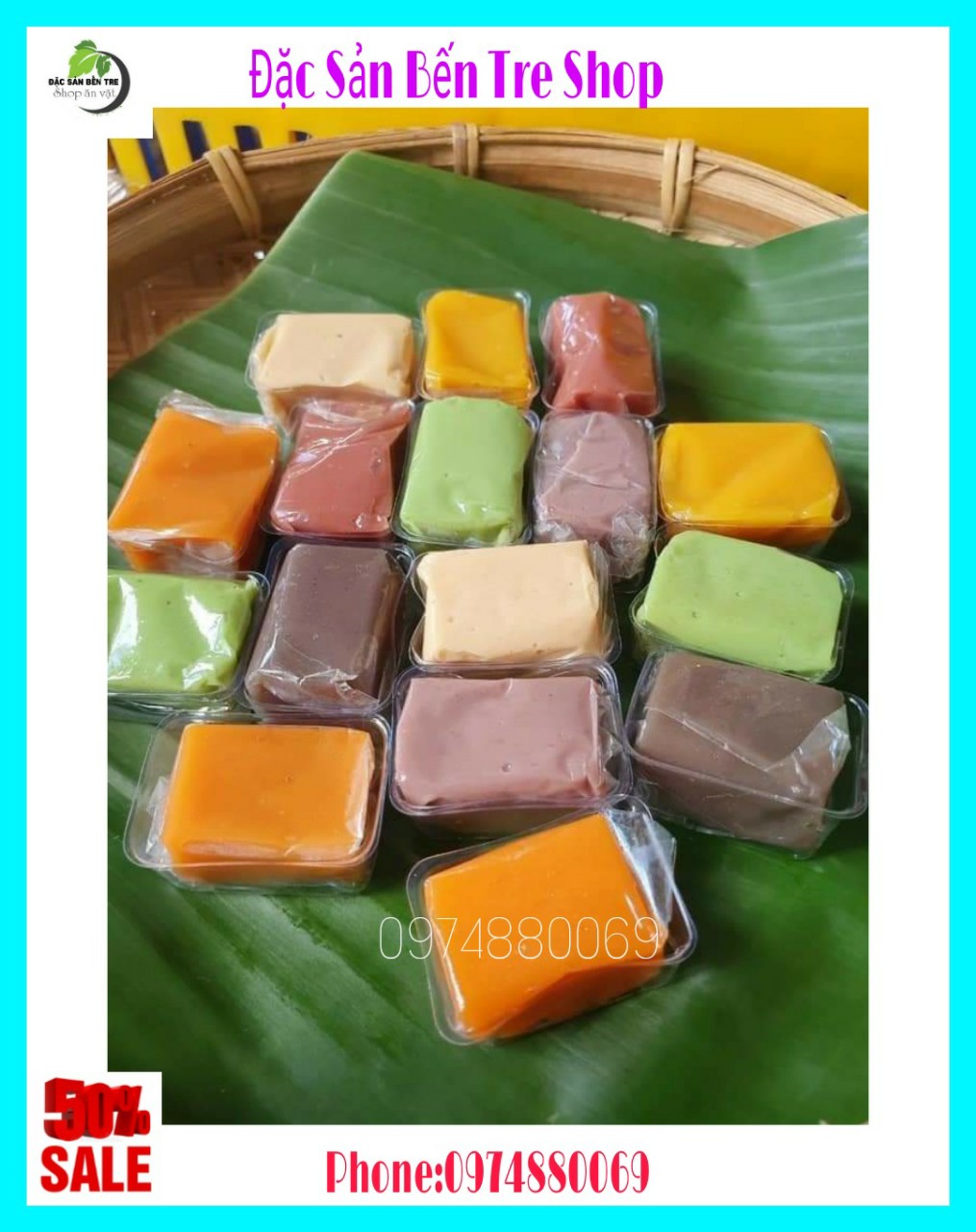 (Freeship) 1kg kẹo dừa dẻo Thập cẩm Bến Tre