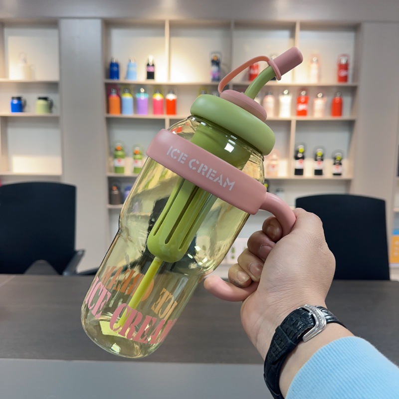 Plastic cup cup sippy cup Milk tea cup Keaifeng Kettle with straw