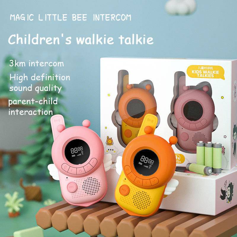 利Set 2 Bộ Đàm Đồ Chơi 3KM UHF Có Dây Đeo Cho Bé