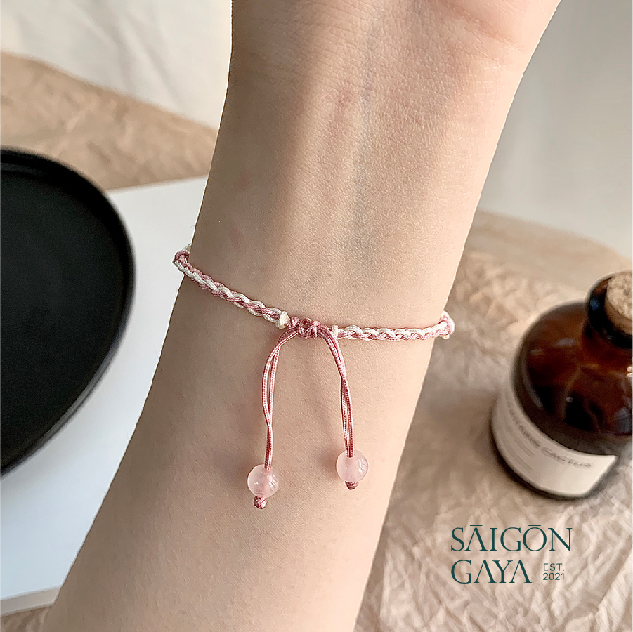 Vòng tay đá pha lê hồng tự nhiên [Siêu đẹp]