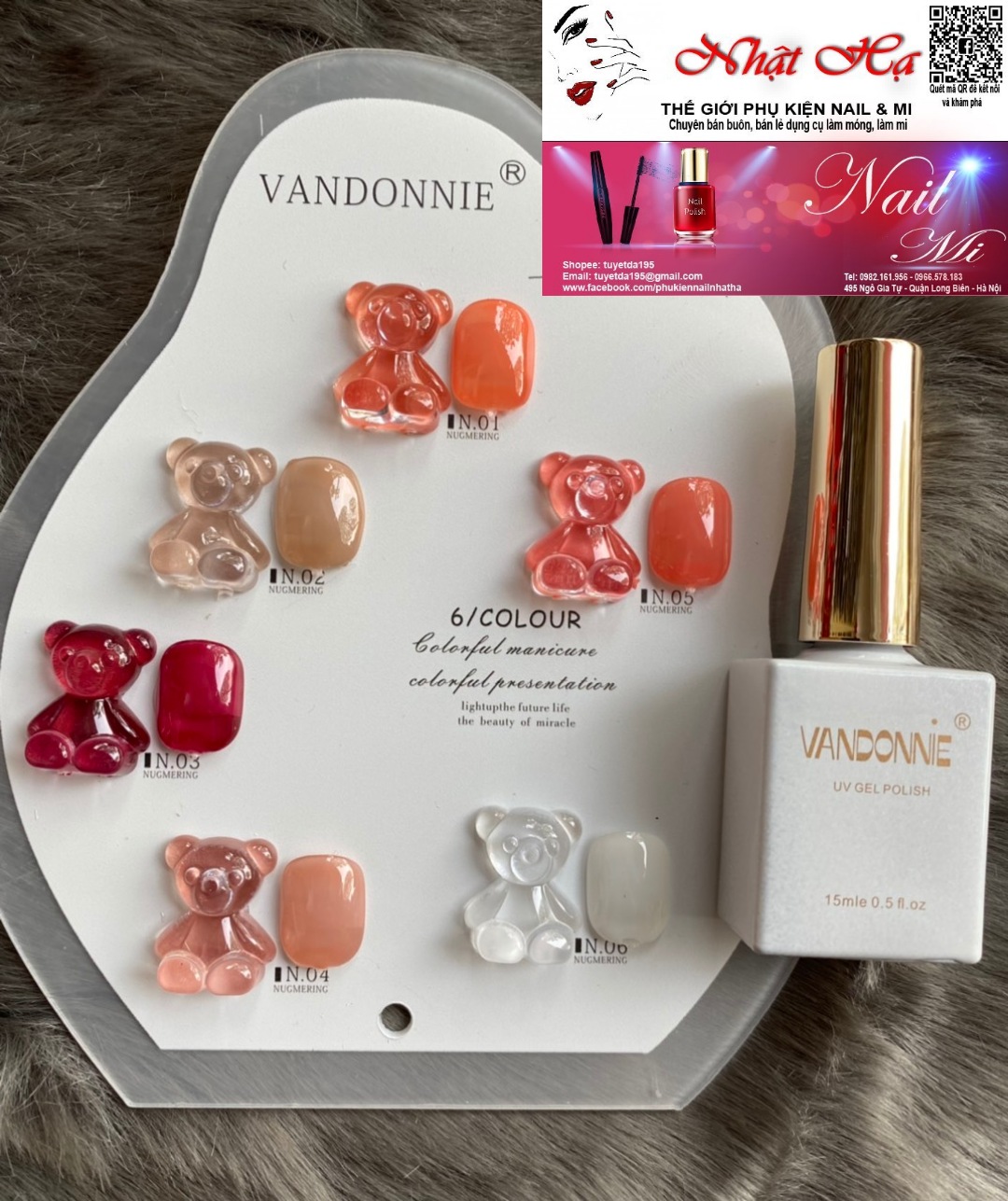 Sét sơn gel thạch 6 mầu vandonnie