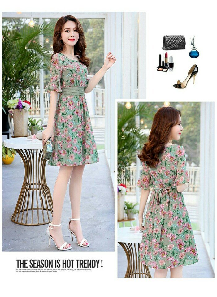 [HCM]  ĐẦM XÒE HOA ĐƠN GIẢNTHANH LỊCH BEYEU1688 - BY4336B