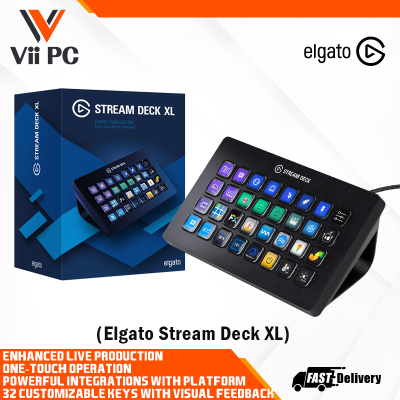 Elgato Stream Deck XL- Advanced Stream Control with 32 customizable LCD  keys, for Windows 10 and