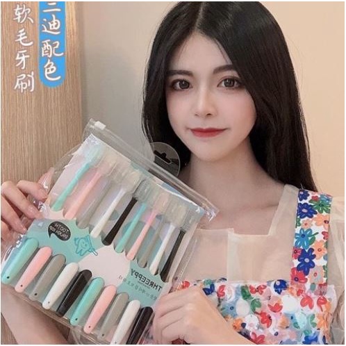 [Bán lẻ 1 cái] Bàn Chải Đánh Răng Xuất Nhật Macaron Có Nắp Đậy