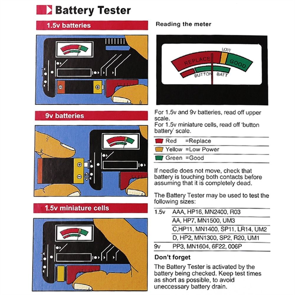 RFHFHTRE Consumer Electronics Meter Indicate Volt Tester Volt Checker for AA AAA Button Cell Battery Capacity Tester Digital Battery Tester Battery Tester BT168 Battery Tester