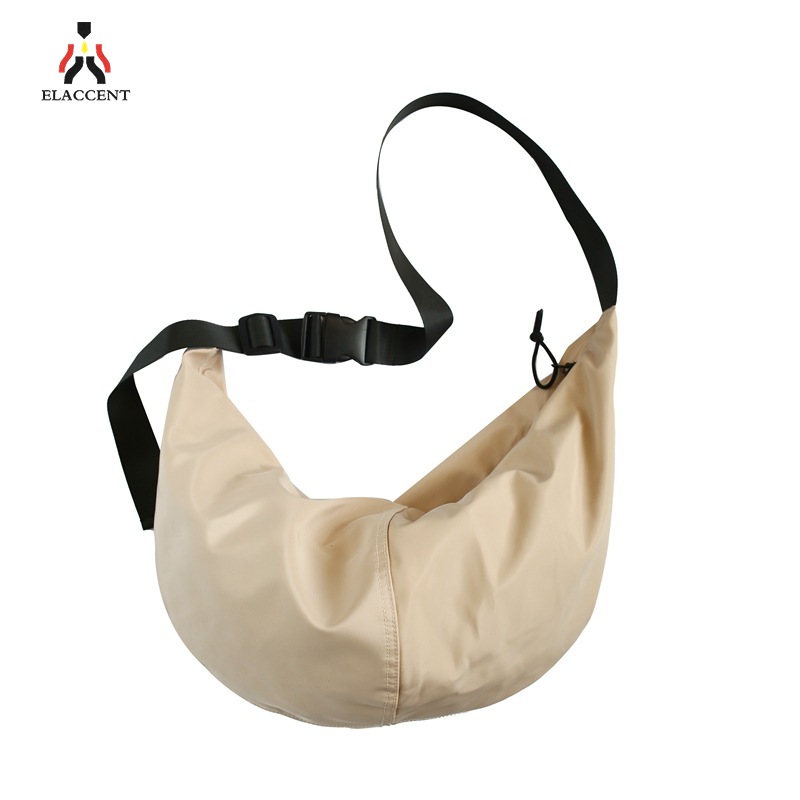 ELACCENT Crossbody bag shoulder bag waterproof nylon dumpling bag Korean version solid color large-capacity crossbody bag