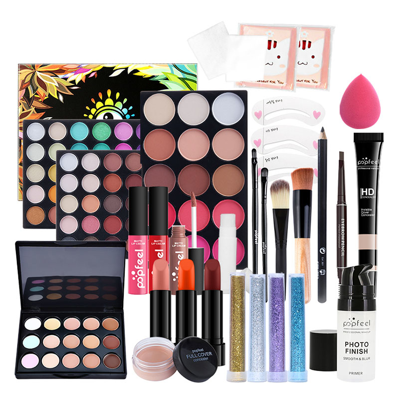 NEW%20POPFEEL%20Makeup%20Kit%208-26%20Pieces%20Female%20Makeup%20Set%20Eye%20Shadow%20Lip%20Gloss%20Mascara%20Eyeliner%20Brushes%20Cosmetics%20Bag%20Make-up%20For%20Women%20-%20Image%205