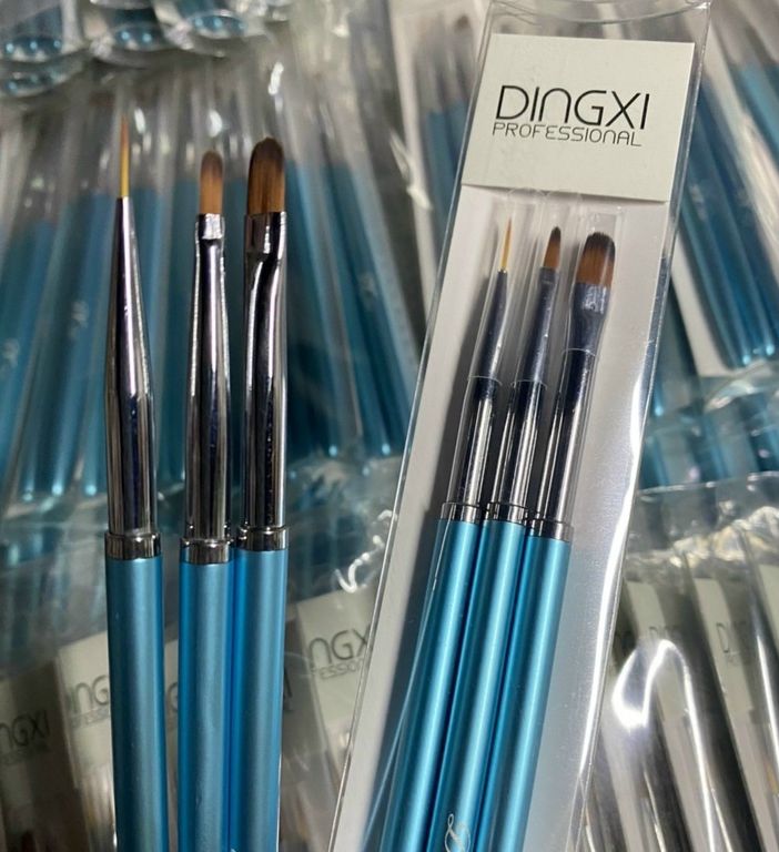 Set cọ 3 cây Dingxi (cọ vẽ nét, cọ hoa cúc, cọ đắp gel)