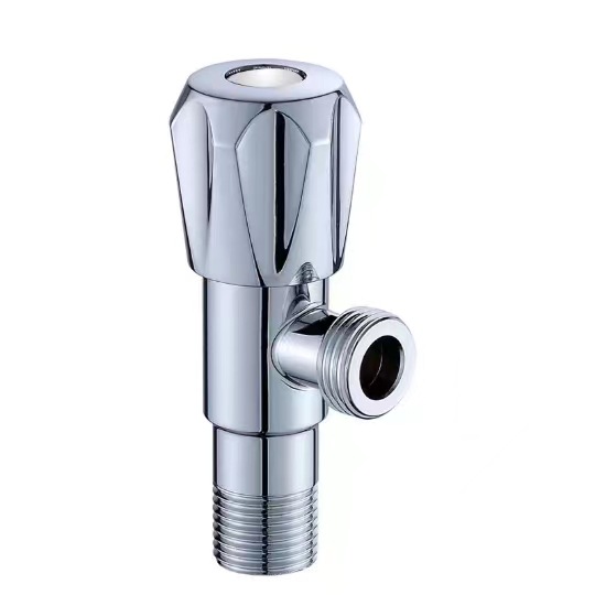 [E hot 60] Factory direct sales 201 Stainless Steel Triangle Valve Electroplating Thickened Angle Valve Bathroom Angle Valve Water Heater 4 Divided into Triangle Valve