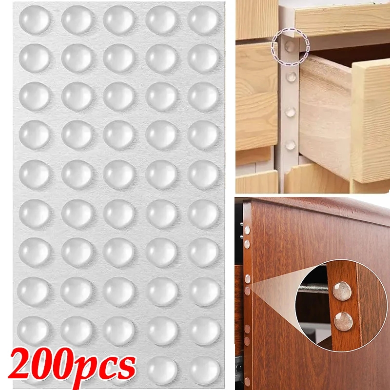 200Pcs Cabinet Door Bumper Self Adhesive Silicone Rubber Pads