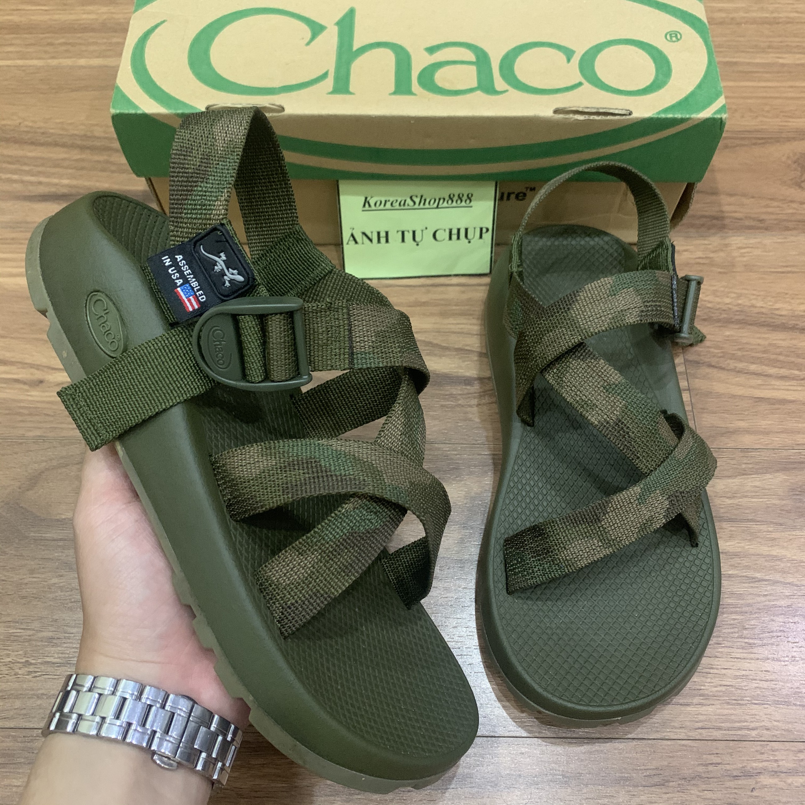 Dép Sandal Nam Chaco Rằn Ri D35