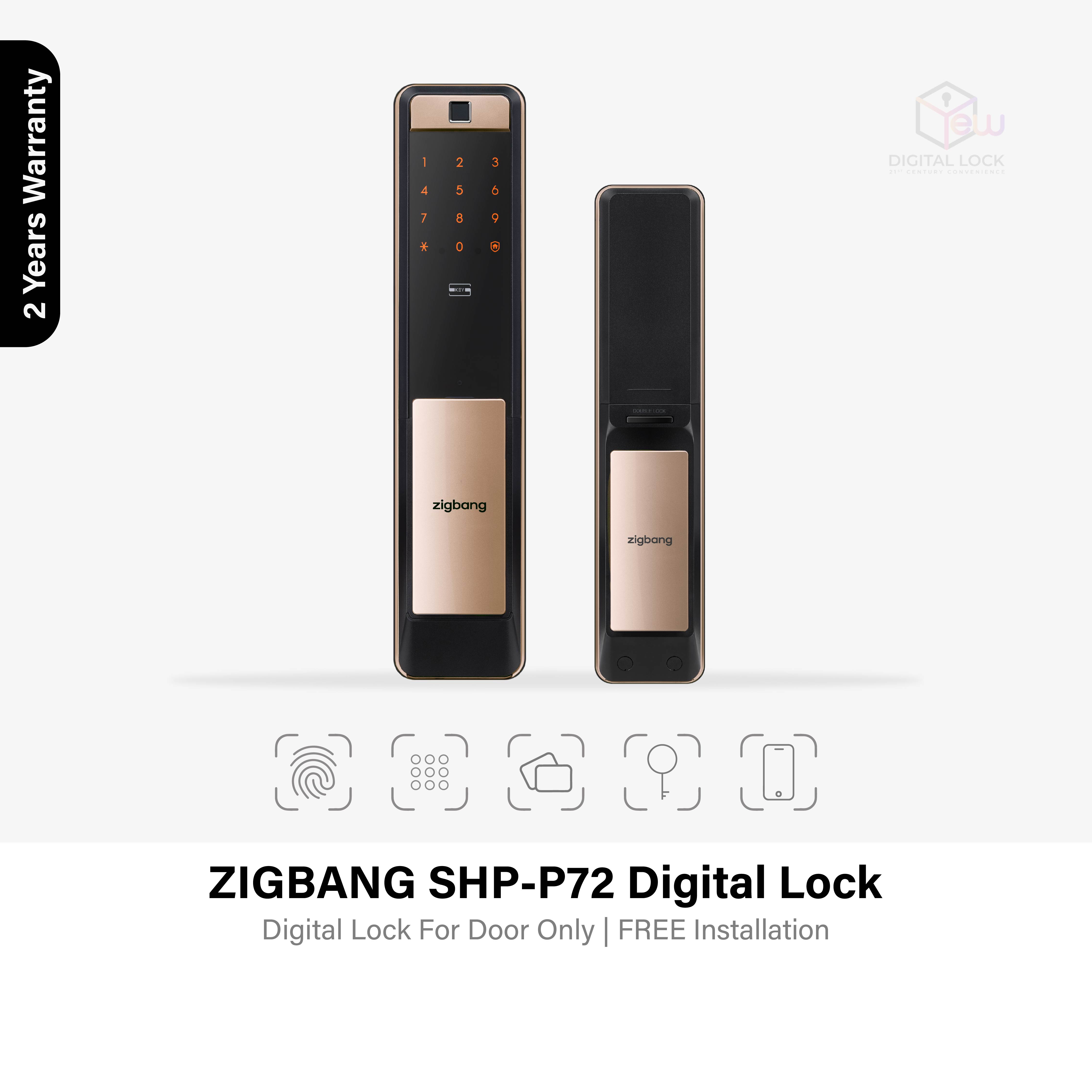(FREE INSTALLATION) Zigbang SHPP72 Digital Door Lock Lazada Singapore