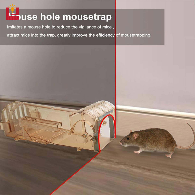 YONUO Pedal type safe, environmentally friendly, non-toxic live catch plastic mousetrap (long cage model)