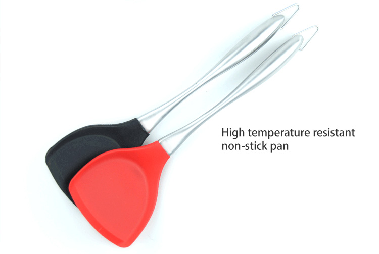 Kitchen tools Thickened silicone non-stick pan spatula Hollow handle stir-fry spatula Stainless steel spatula